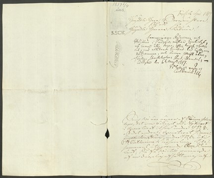 De myndigförklarade systrarna Djurbergs supplik till Handelskollegiet 1817. Utsidan.