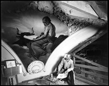 Väggmålning av och med konstnären Julius Kronberg i Adolf Fredriks Kyrka