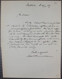 Socialdemokraten Axel Danielsson bjuder in meningsmotståndaren Anton Nyström till sitt tal - brev 1887