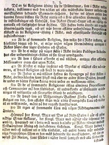 Riksdagsbeslut om religionsfrihet 1779