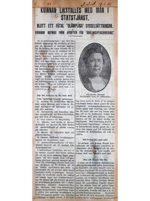 "Kvinnan likställes med män i statstjänst" - artikel Nya Dagligt Allehanda 1921 