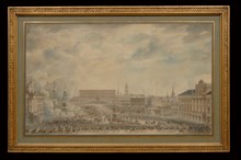 Gustav Adolfs torg. Gustav IV Adolfs hemmarsch genom staden efter en trupprevy på Ladugårdsgärde