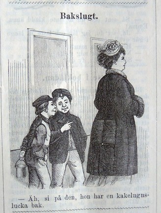 Bakslugt. Bildskämt i Söndags-Nisse – Illustreradt Veckoblad för Skämt, Humor och Satir, nr 48, den 1 december 1878