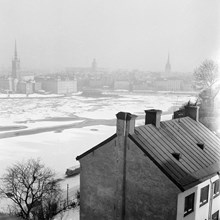 Utsikt mot Riddarholmen och Gamla Stan från Timmermansgatan 2 A, 4 tr