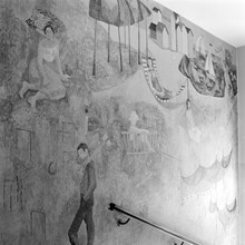 Tomtebogatan 28 B, väggmålning i entré
