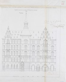 Underlag för bygglov år 1880, fastigheten Harpan 24.