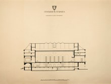 Ritning "Stockholms stadshus. Längdsektion genom Mittpartiet." (uppmätningsritning 1923)