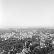 Utsikt från Skattehuset mot nordväst. Södra Stations bangård i bakgrunden