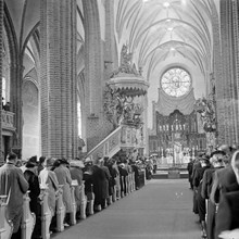Gustav V:s 85-årsdag, 16 juni 1943. Interiör från Storkyrkan