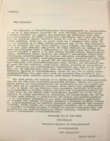 Brev till Konungen från Kvinnoföreningarnas Beredskapskommitté - 1941