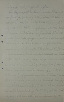 Rut Palm skriver om en dag på Manillaskolan - 1926