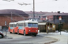Ändhållplatsen "Årsta Norra" för trådbusslinje 90