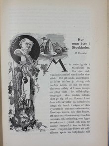 "Hur man äter i Stockholm" - utdrag från "Boken om Stockholm" 1901