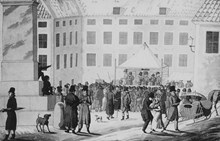 Dragning i Nummerlotteriet vid Indebetouska huset 1819