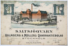 Reklamtryck. Saltsjöqvarn. Holmberg & Möllers Qvarnaktiebolag