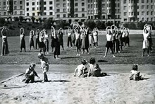 Zinkensdamms idrottsplats: Husmodersgymnastik 1942