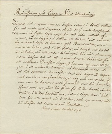 Handskriven text på gulnat papper
