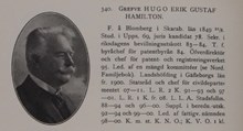 Greve Hugo Erik Gustaf Hamilton. Ledamot av stadsfullmäktige 1888-1894 och 1896-1900 
