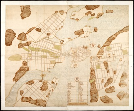 Dansk 1640-talskarta över Stockholm