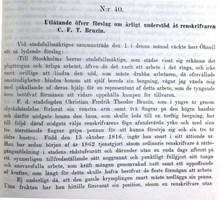 Utlåtande över förslag om årligt understöd åt renskrivaren C. F. T. Bruzin - stadsfullmäktige 1895