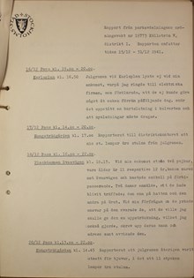 Rapport från en parkvakt – december 1941