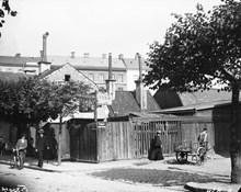 Nortullsgatan mot kv. Stjärnan, nuvarande kv. Spelbomskan och den nu försvunna Gåsgränden. Husen i kv. Stjärnan revs 1902