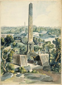 Vy av Haga med egyptisk obelisk