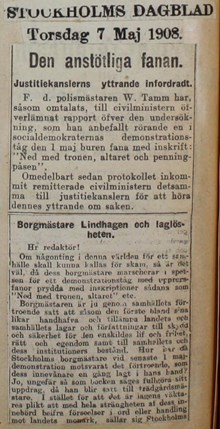 Borgmästare Lindhagen och laglösheten - insändare 1908