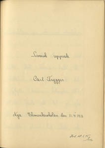 Elevuppsats av Carl Trygger "Betydelsen av ett sunt idrottsliv" - Nya Elementarskolan VT 1912 