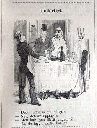 Underligt. Bildskämt i Söndags-Nisse – Illustreradt Veckoblad för Skämt, Humor och Satir, nr 43, den 27 oktober 1878