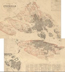 1870 års karta över Stockholm med höjddata
