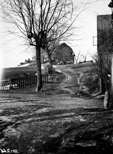 Området vid malmgården Heleneborg. Stockholms stad köpte Heleneborg 1906. Nuvarande kv. Heleneborg
