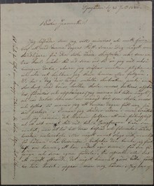 Stressade Sophie Myhrman om de senaste händelserna på Rosenvik - brev 25 juli 1826