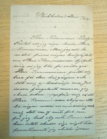 Anna Sofia K. ber kommissarie Lindgren att hjälpa henne ut ur fängelset under julen. Brev daterat 13/12 1884