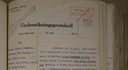 Förhör med Alfred Frederick Rickman och Elsa Johansson våren 1940.