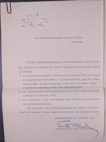 Svar från Roslagsbro skoldistrikt angående sexualundervisning - 1951