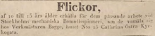 Platsannons för barnarbetare