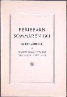 Årsberättelse från Stockholms feriebarnsförening 1911