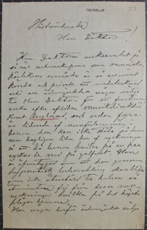 Änka vädjar om att få hypnos mot nervryckningar - brev till Dr Nyström 1893