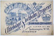 Reklamtryck. Aktiebolaget Stockholms Bryggerier. Hamburgerbryggeriet.