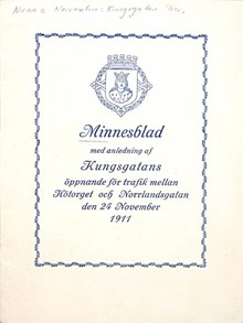 Minnesblad med anledning af Kungsgatans öppnande 1911