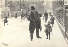 Snöig stockholmsgata 1912
