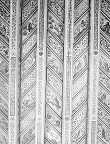 Stora Nygatan 35, 2tr. Dekorerat bjälktak från 1600-talet