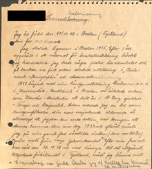 Charlottes levnadsbeskrivning från tiden i Nazityskland - en ansökan om praktikplats