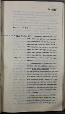 Polisrapport om Klara Emilia Anderssons stölder 1910