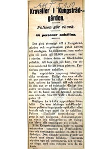 ”Kravaller i Kungsträdgården” – artikel Aftontidningen 1910 