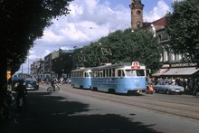 Spårvagn på Östra Hamngatan i Göteborg 1963