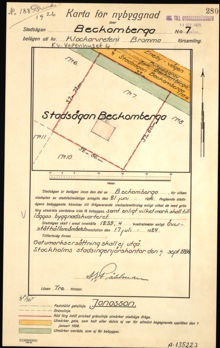 Underlag för bygglov år 1926, Bromma, stadsägan Beckomberga 7