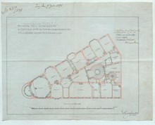 Daneliuska huset – ritning till paradvåningar på 12 rum och kök år 1898